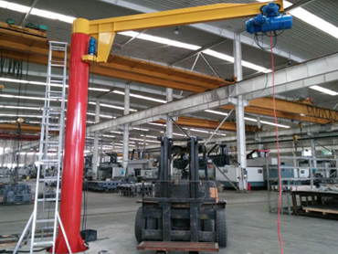 Mobile remote control single arm crane